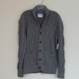 Old Navy Men's Gray Cable Knit Cardigan
